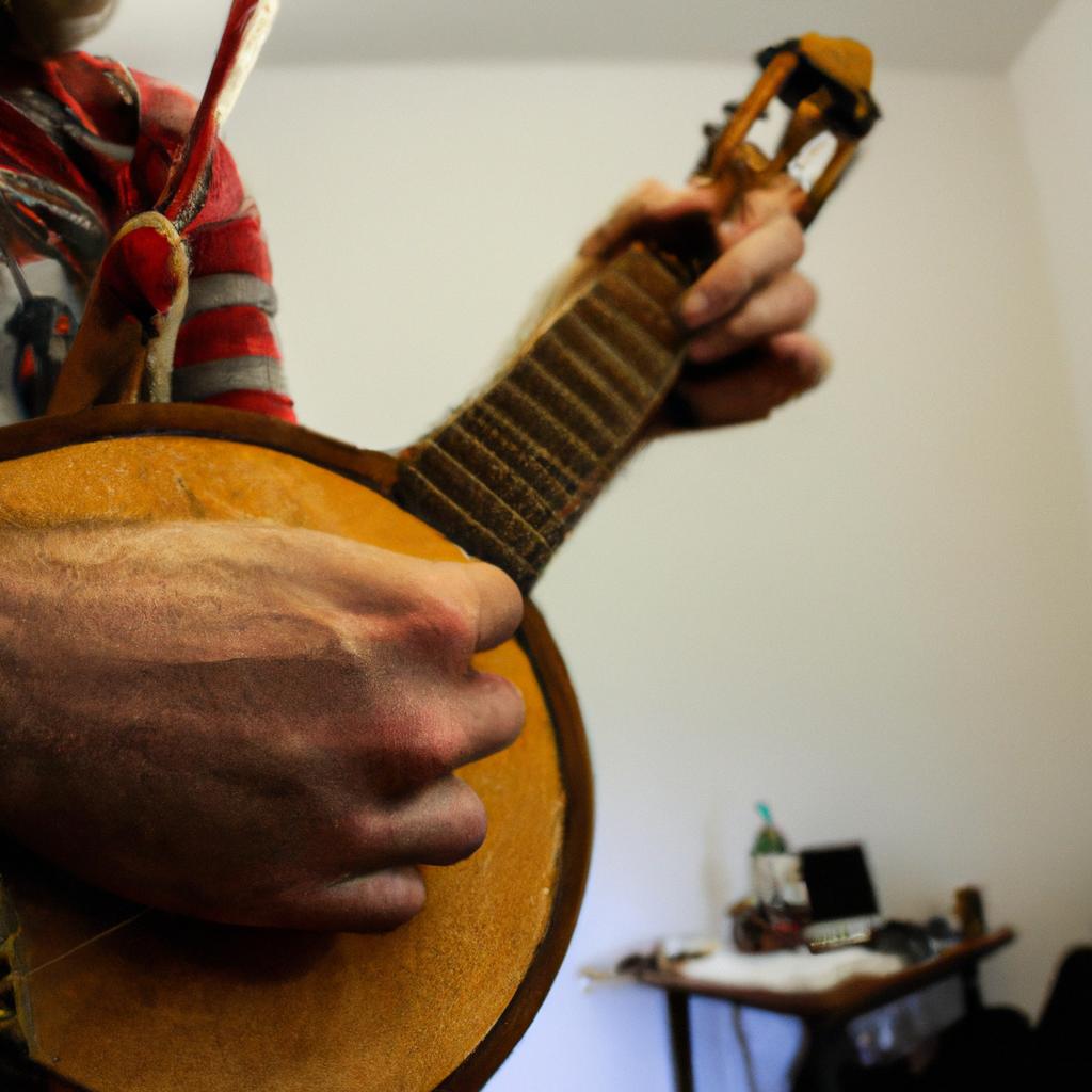 Person playing traditional Irish instrument