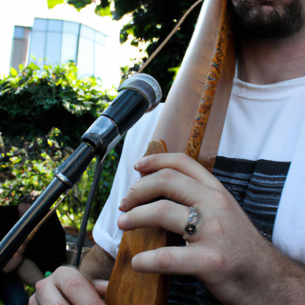 Person playing traditional Irish music