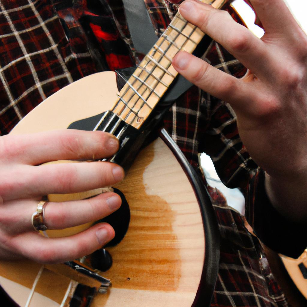 Person playing traditional Irish instrument