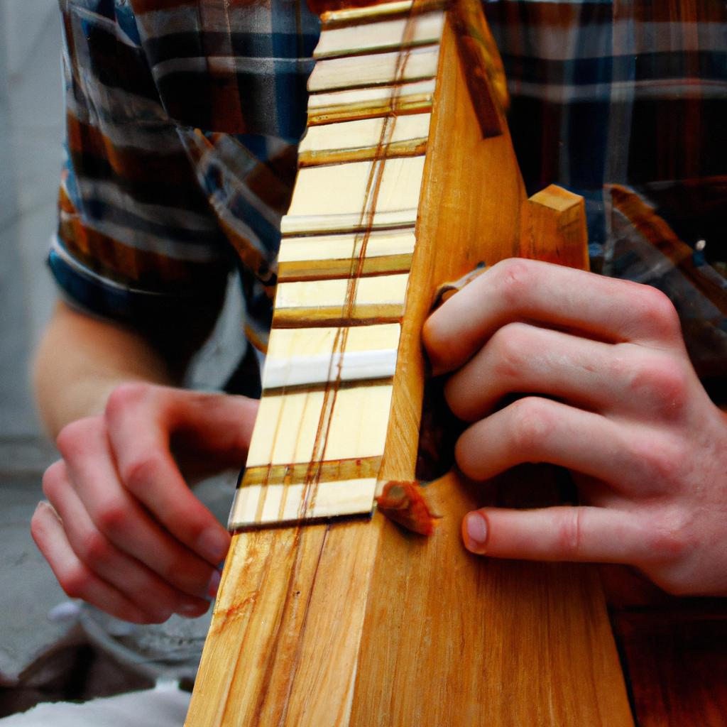 Person playing traditional Irish instrument